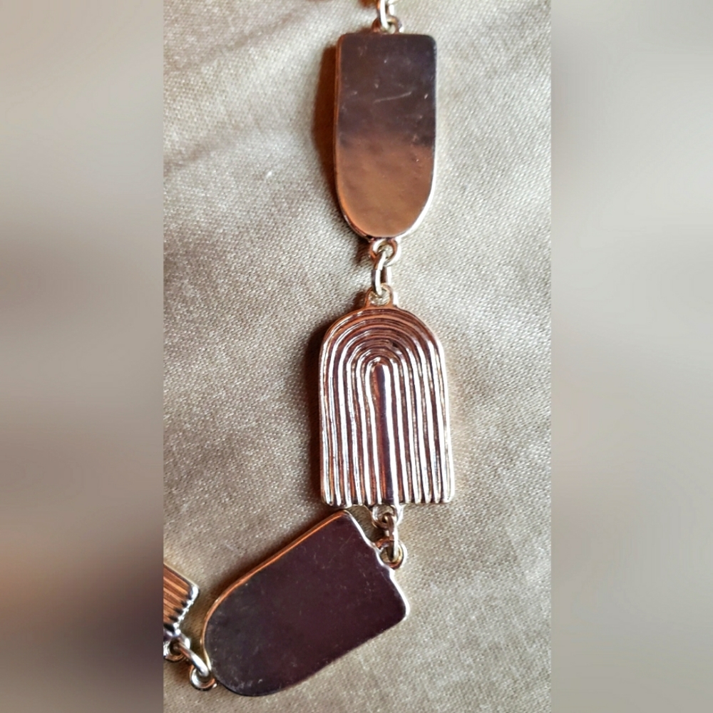 Chico's Zola single-strand, gold tone necklace, little boho rainbows! NWT